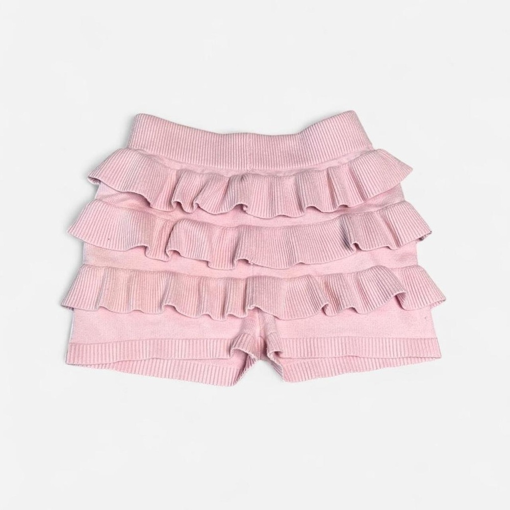 Faded Roses Baby Pink Ruffle Knit Shorts 🌸